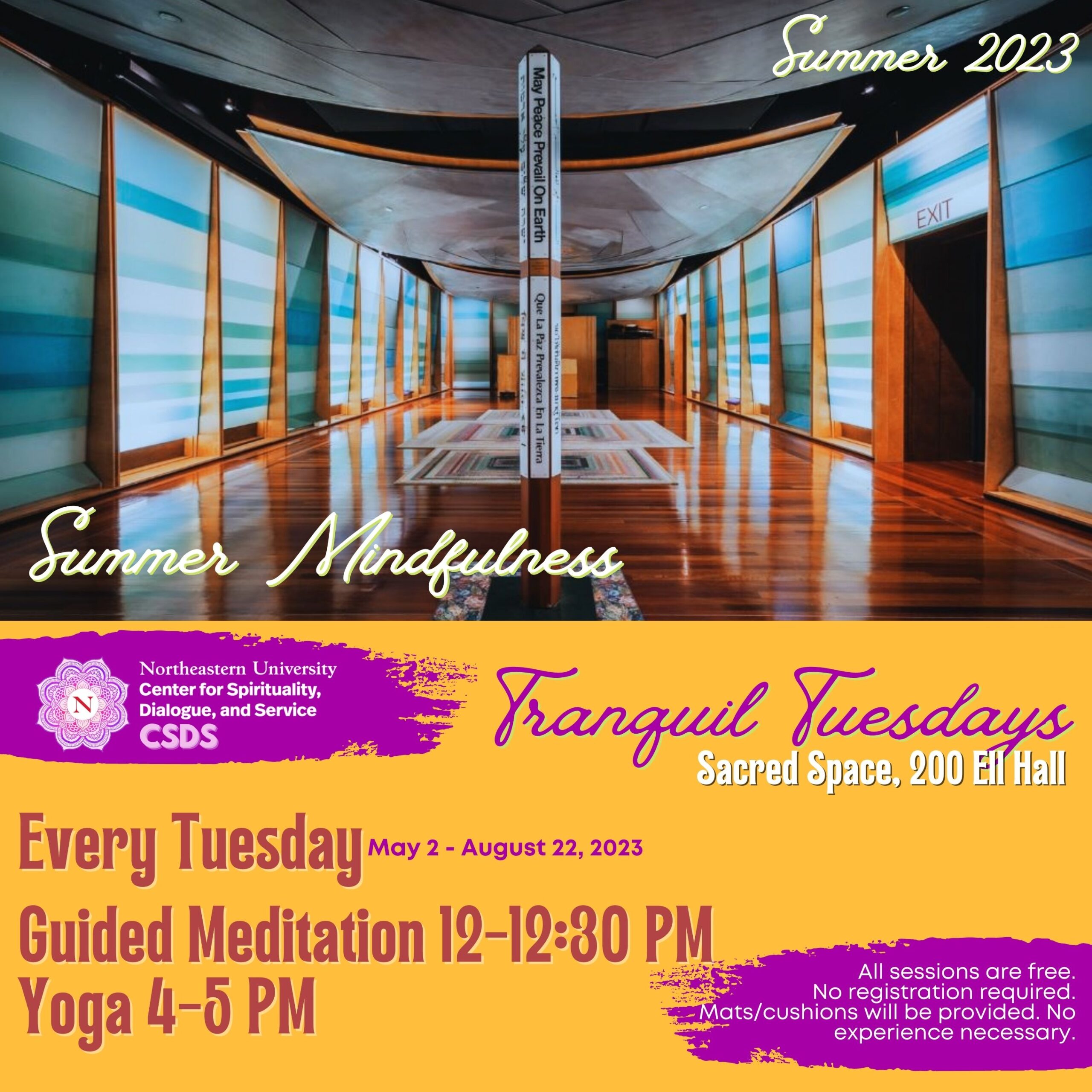 Tranquil Tuesdays Flyer